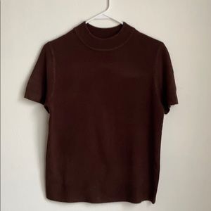 Sag Harbor Brown Short Sleeve Shirt S
